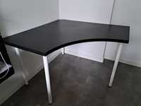 biurko narożne czarne IKEA LINNMON 120x120cm