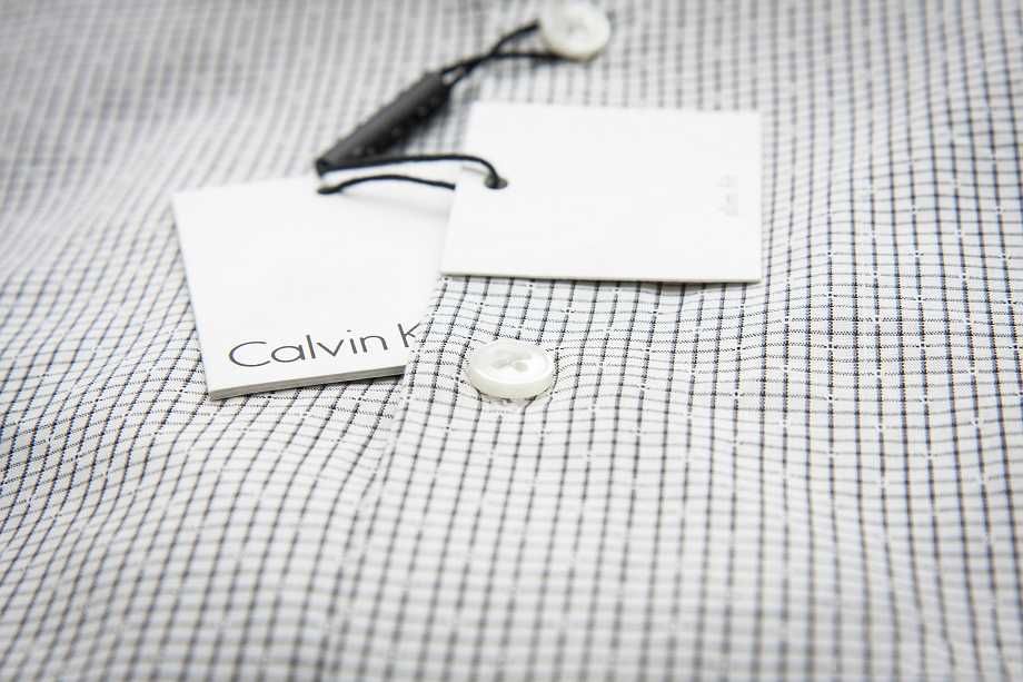 Calvin Klein Koszula Męska z długim rękawem - Szara kratka XL