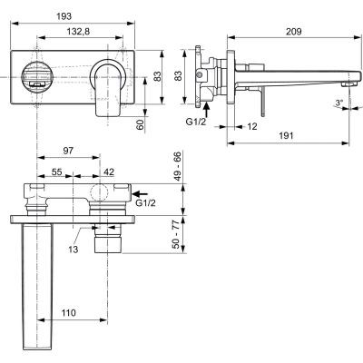 Ideal Standard Edge A7116AA bateria umywalkowa podtynkowa