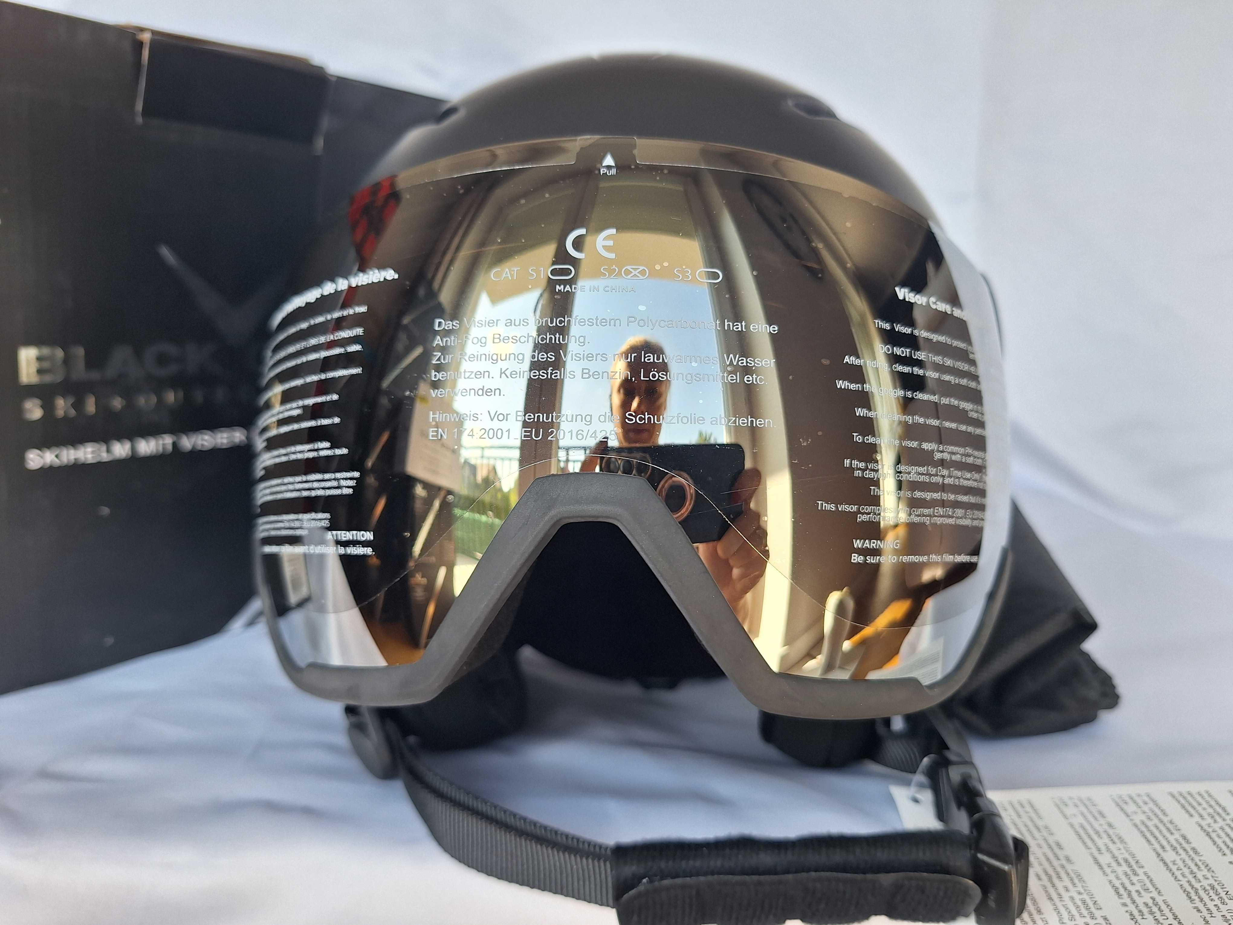 Kask narciarski Black Crevice Vail With Visor Matt Black L 58-61cm