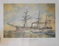 Poster da Canhoneira mista DIU (1889/1913), do Museu de Marinha - 1992