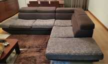 Sofá castanho chaise longue