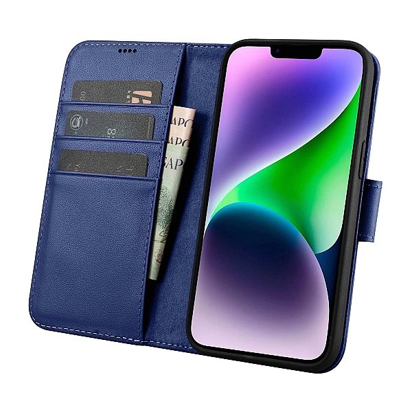 iCarer Wallet Case 2in1 etui iPhone 14 Plus skórzany pokrowiec z klapk