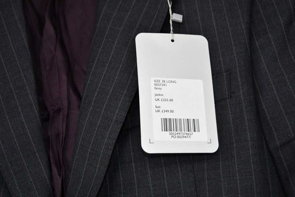 Alexandre Savile Row marynarka męska 48 100 % wełna stalowa w paski