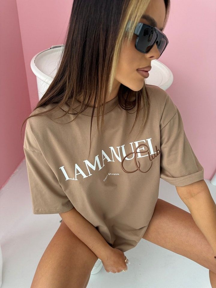 T-shirt LaManuel Club Uni lila miętowy camel beżowy
