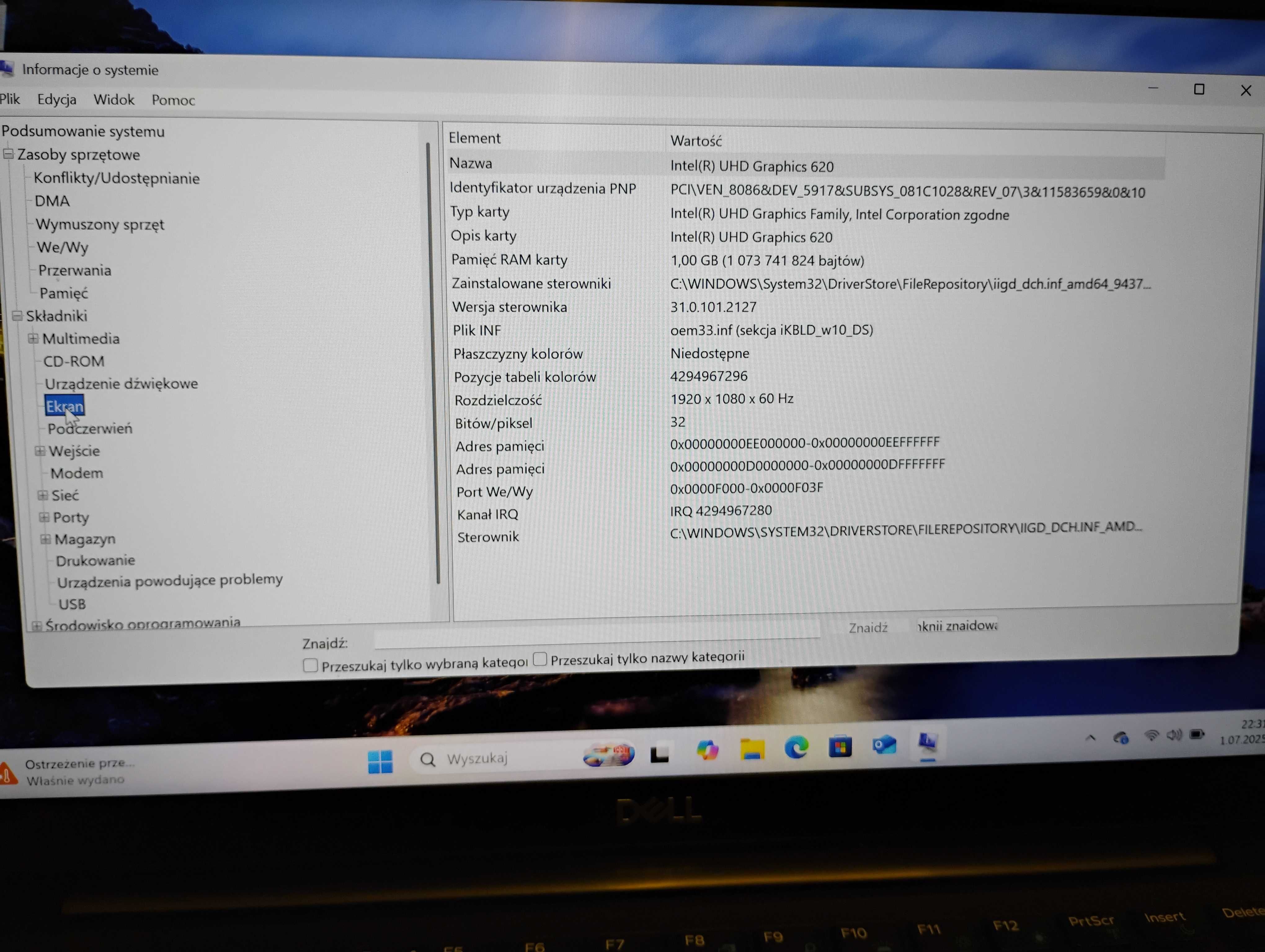 Laptop Dell Latitude 7490 14" x64 Intel Core i5 16 GB /256 GB