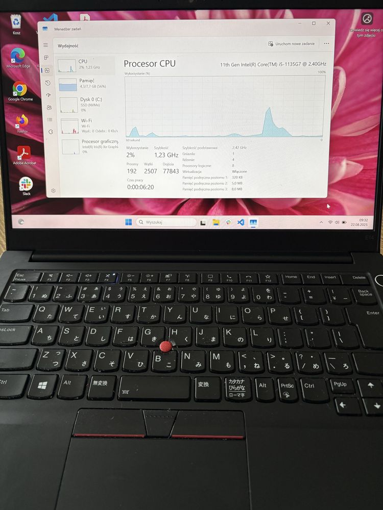 Lenovo ThinkPad E14 gen. 2 | i5-1135G7 | 8 GB | SSD 256 | 14”