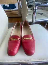 Eleganckie czerwone pantofelki , mokasyny r 37