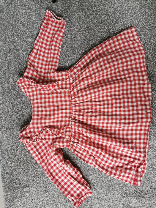 Świąteczna sukienka w kratkę rozmiar 74 H&M