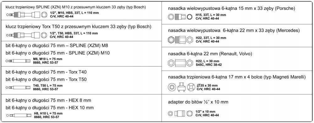 Klucze Do Alternatora 13Szt Yato Yt-0421