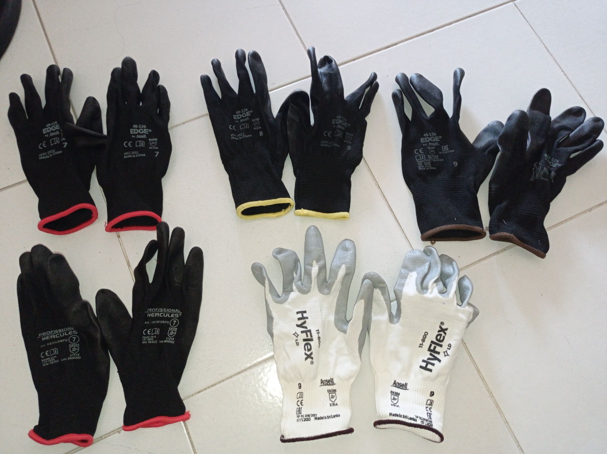 5 luvas de nylon (Novas)