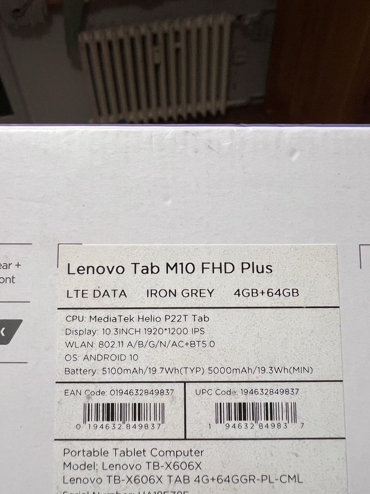 Lenovo TAB M10 FHD PLUS LTE + etui, myszka, klawiatura, rysik, kabel