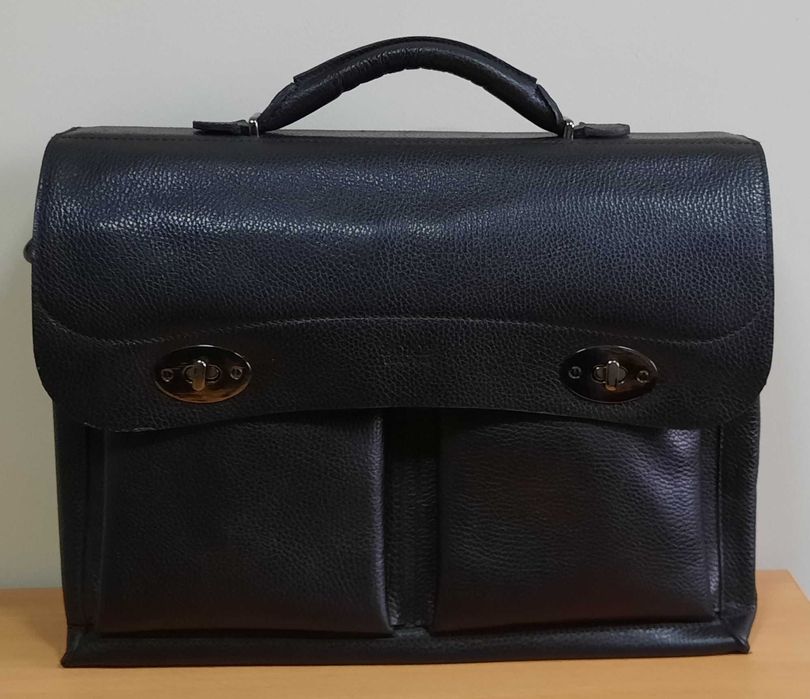 Портфель шкіряний м'який чорний BOND 1223-286