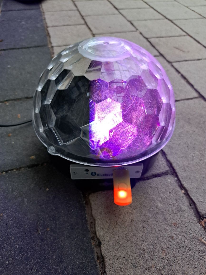 Kula dyskotekowa projektor na USB, bluetooth