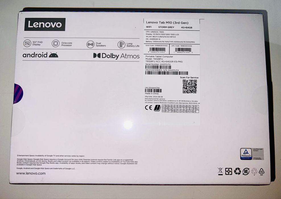 Tablet Lenovo Tab M10 + capa - novo selado