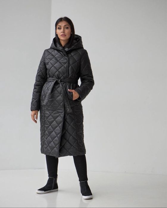 Пальто стьобане довге