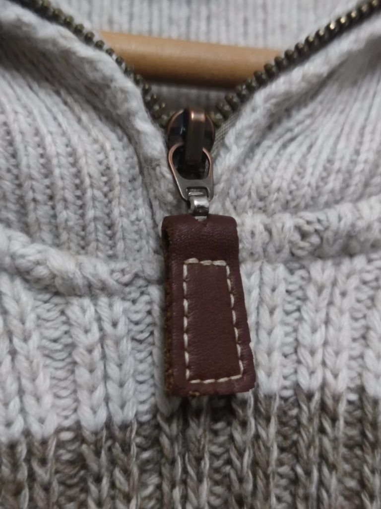 Sweter klasyczny XL męski sweterek old money dagger brązowy kremowy ja