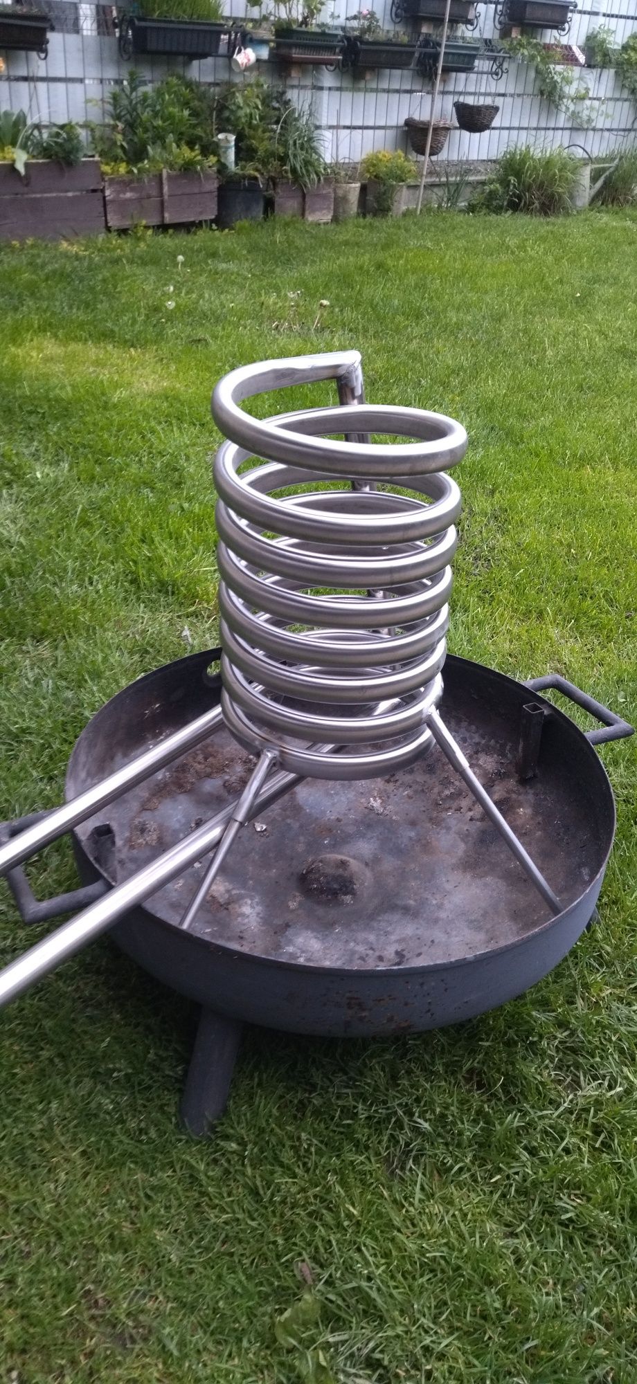 Grzanie basenu jacuzzi spirala wężownica na ognisko