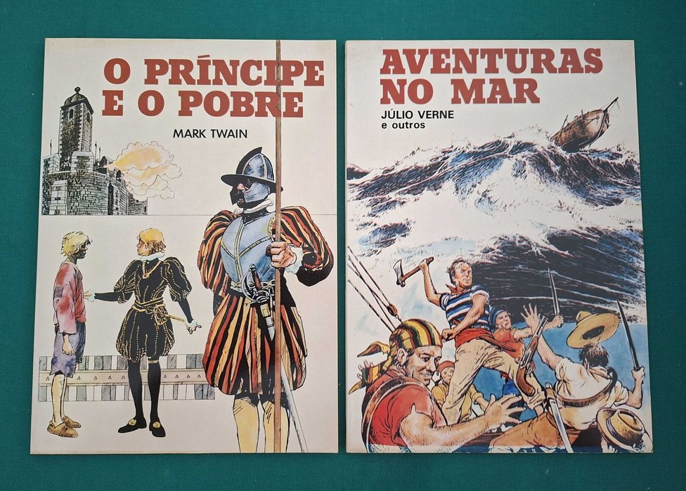 2 Livros de BD Ed. Pública - Mark Twain e Júlio Verne - 1987
