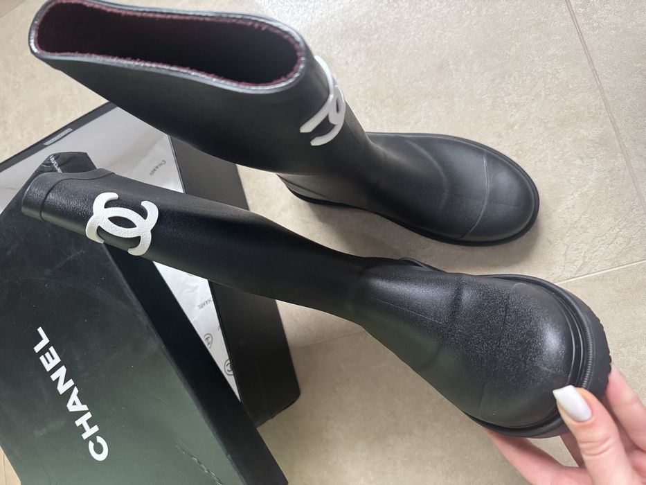 Гумові чоботи chanel, сапоги резинові