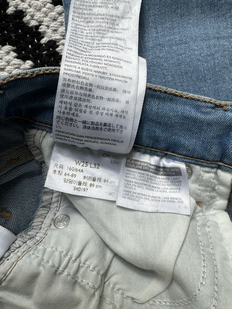 LEVI'S Jeansy Damskie W25 L32 Niebieski Super Skinny Fit
