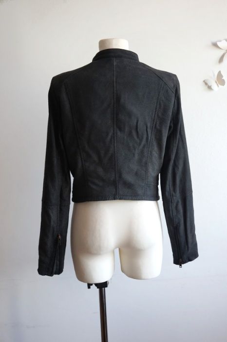 Szara kurtka ramoneska przejściowa S M upcycling