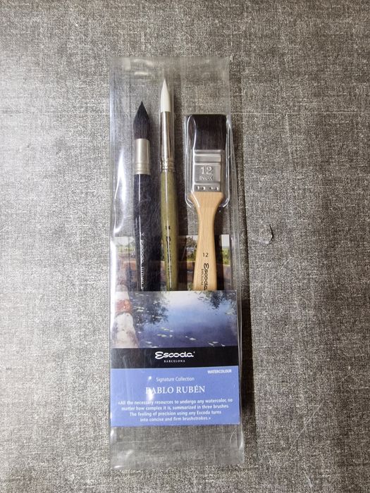 Set 3 Pędzle ESCODA Pablo Rubén Akwarela Syntetyczne 8617-1 TOP