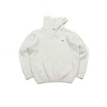 Lacoste wełniany sweter z golfem 1/2 zip M kremowy