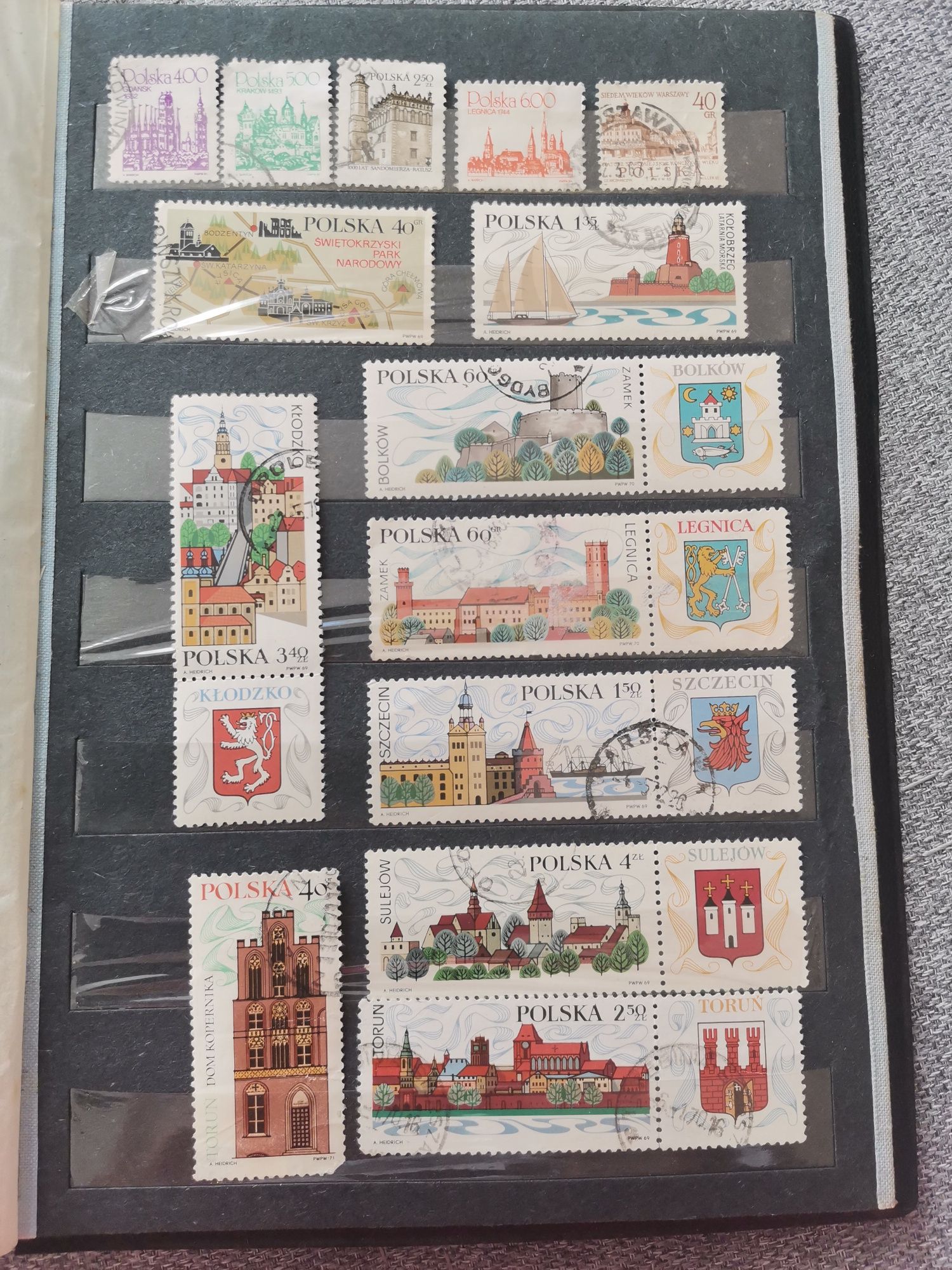 Znaczki pocztowe polskie, miasta