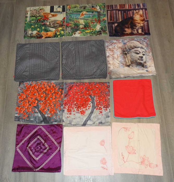 Komplet 12 Sztuk dekoracyjnych poszewek na jaśki