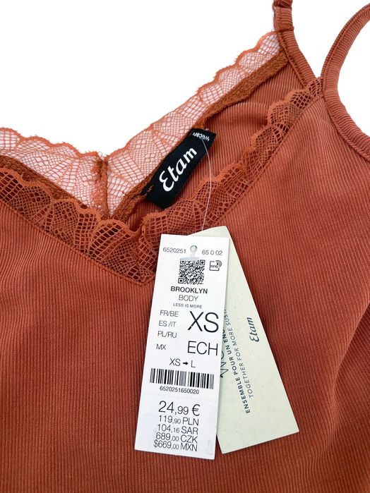 Боди Etam Brooklyn с кружевным декольте, XXS/XS