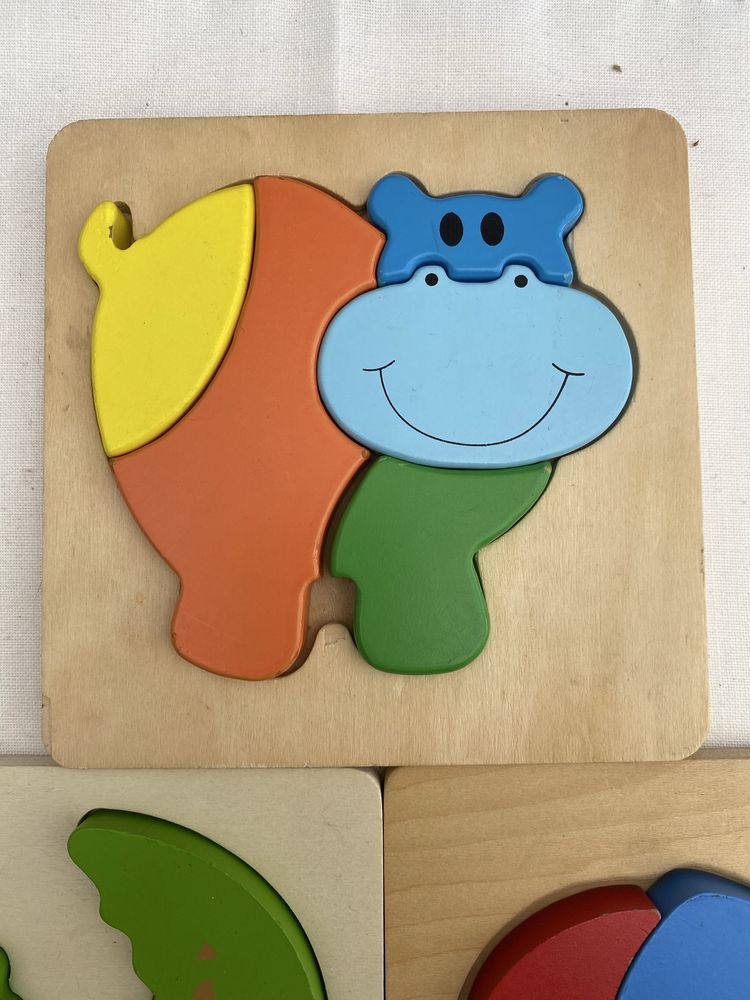 Montessori Puzzles Animais da Selva em madeira