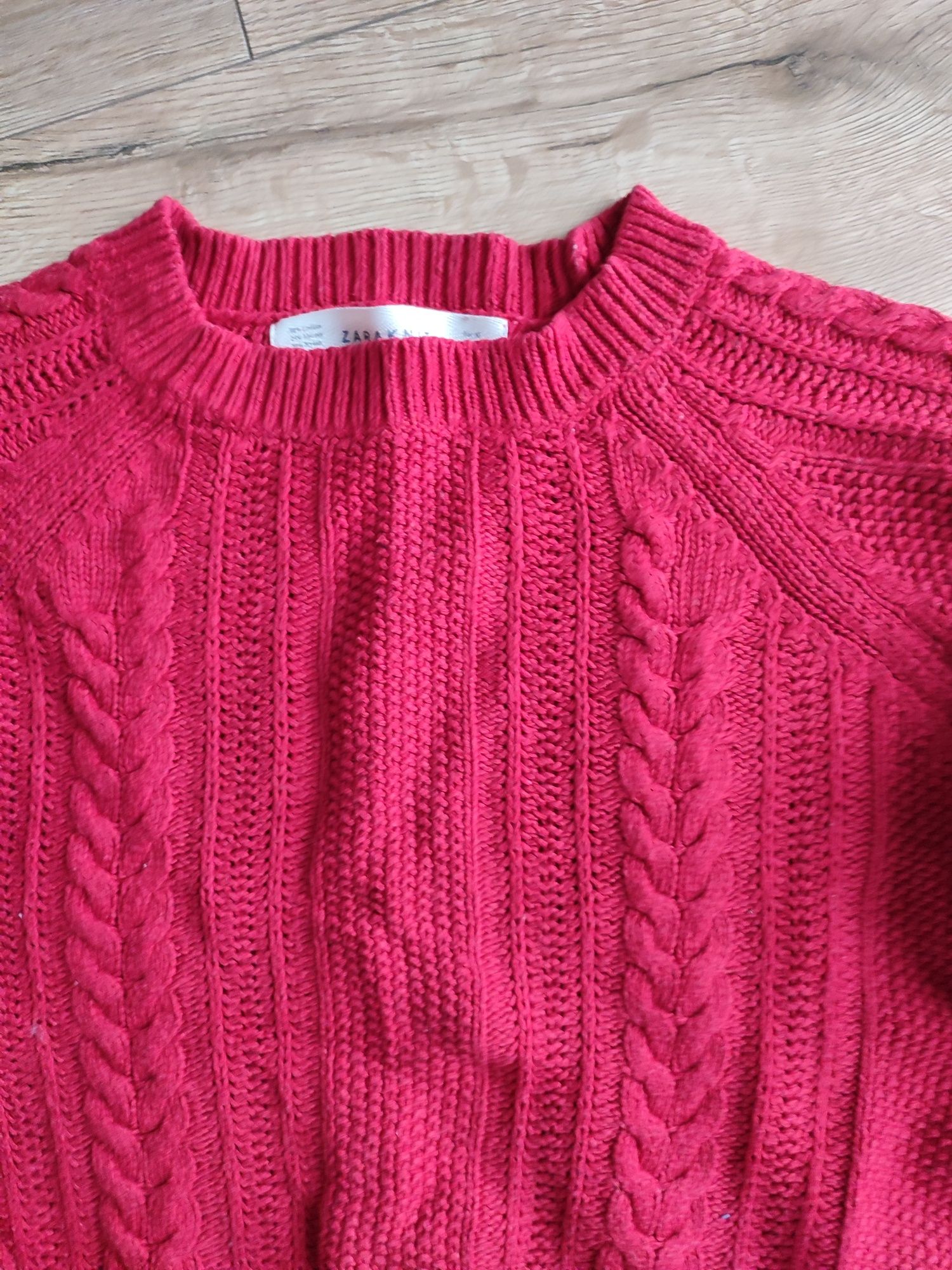 Zara m 38 sweter czerwony