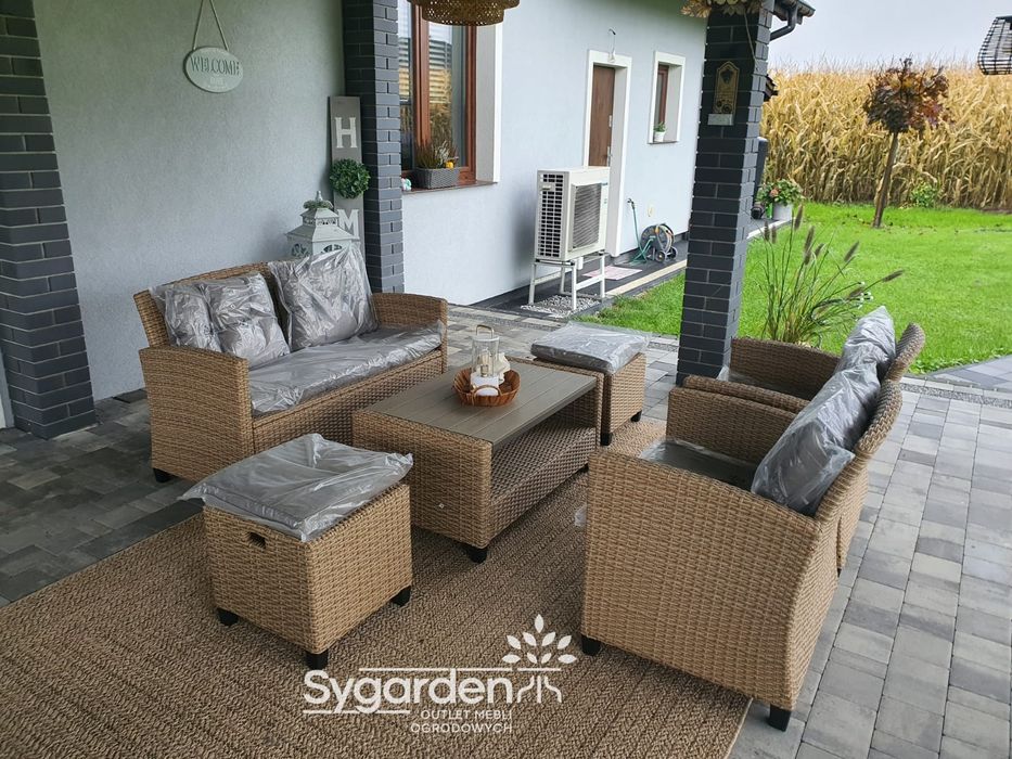 Zestaw mebli ogrodowych, kawowy jasny beż.