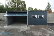 Garaż blaszany grafitowy blaszak 6x5 garaże z bramą uchylną