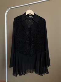 Czarna elegancka koszula vintage oversize
