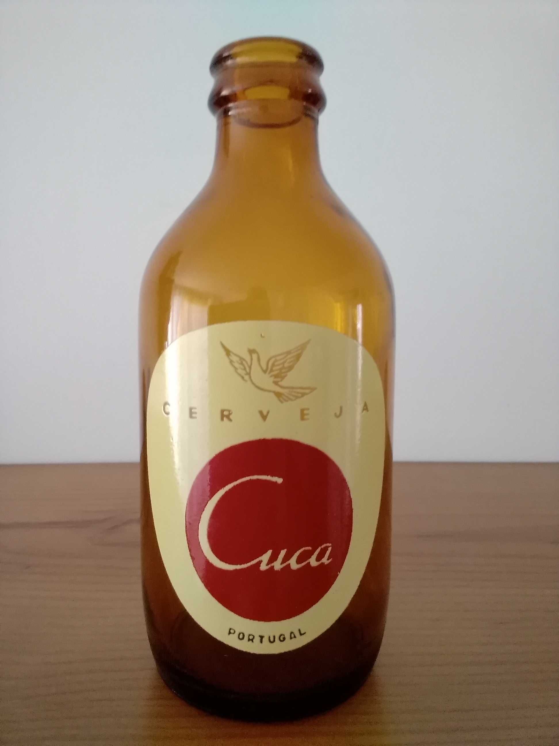 Garrafa Antiga Pirogravada Cerveja Cuca Portugal SCC - Em estado novo