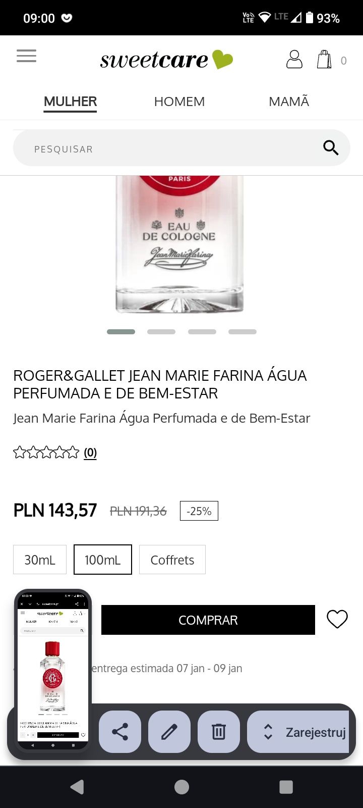 Woda Kolońska Roger£Gallet 100 ml