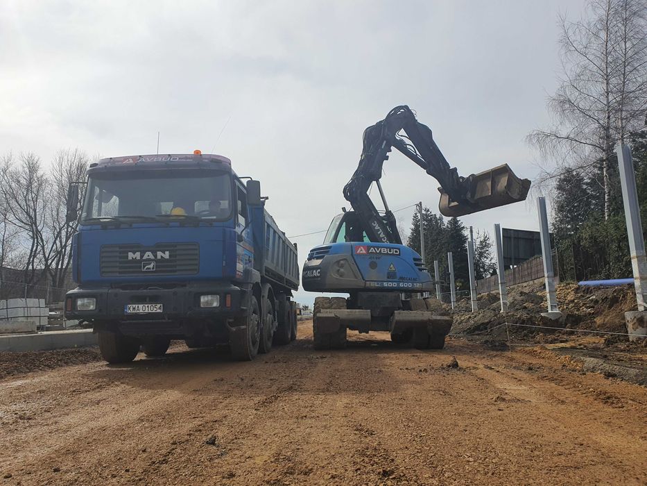 Transport wywrotkami, usługi 8x4, 6x6, wozidła, wanny, koparki, wykopy