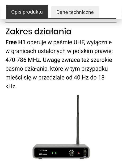 Bezprzewodowy mikrofon NOVOX
