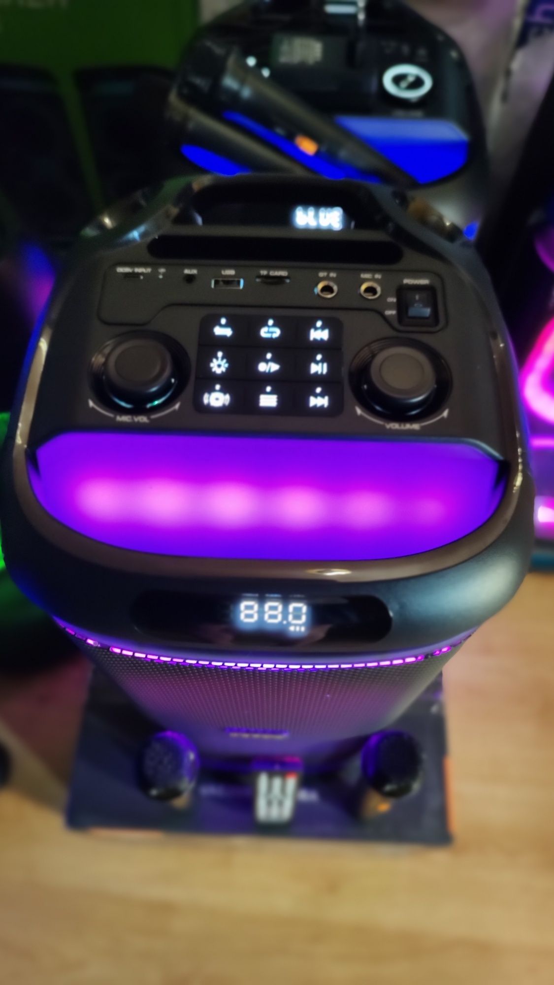 Караоке акустика Караоке Temeisheng-20A USB/FM//2микрофона/пульт ДУ/