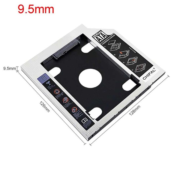 Карман-переходник Sata optibay caddy металл для HDD/SSD ноутбука