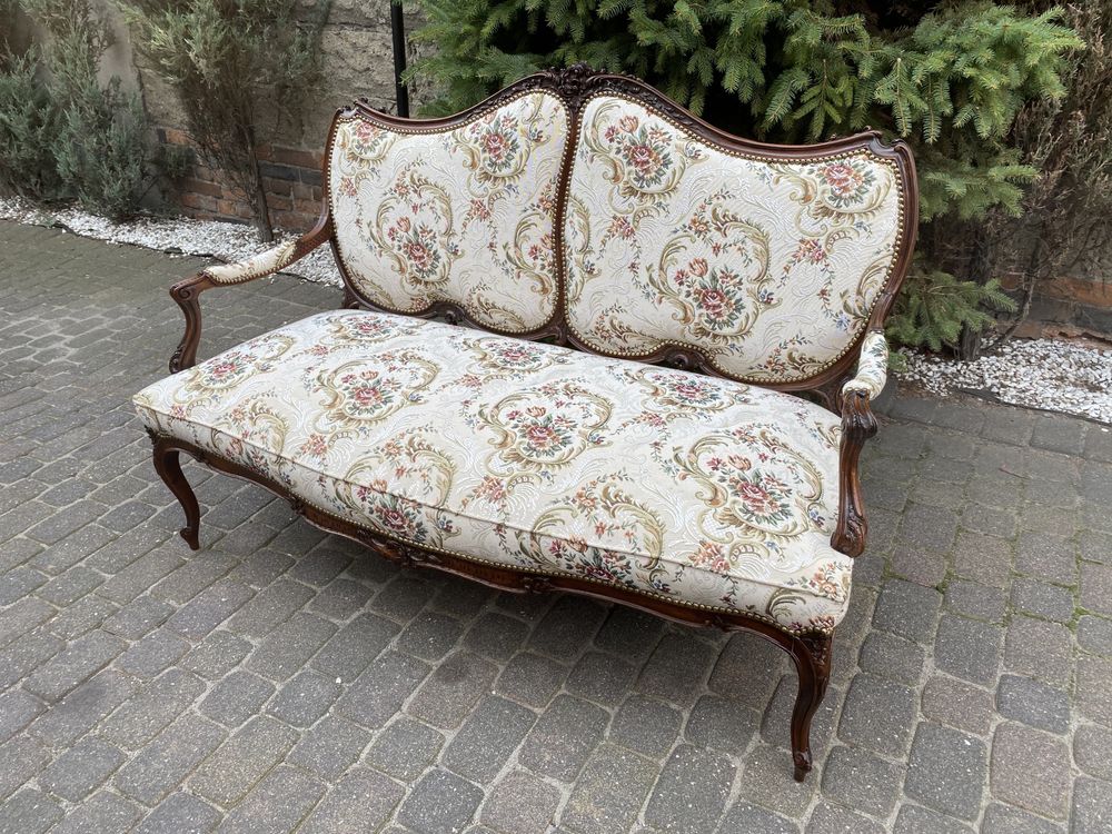 Antyczna Kanpa Sofa Ludwikowska Ludwik Chippendale Po Renowacji