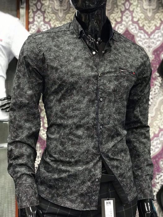 Koszula męska Taliowana Slim-fit Turecka lycra ciemna M L XL XXL XXXL