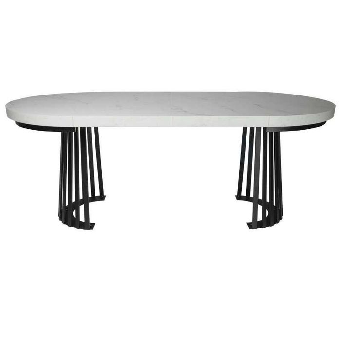 Stół okrągły, noga lamel-metal