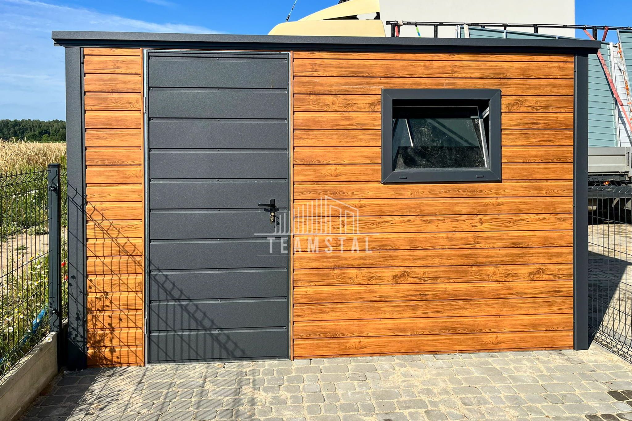 Schowek - Domek ogrodowy 3,5x2,5m Drzwi Okno Drewnopodobny TS775