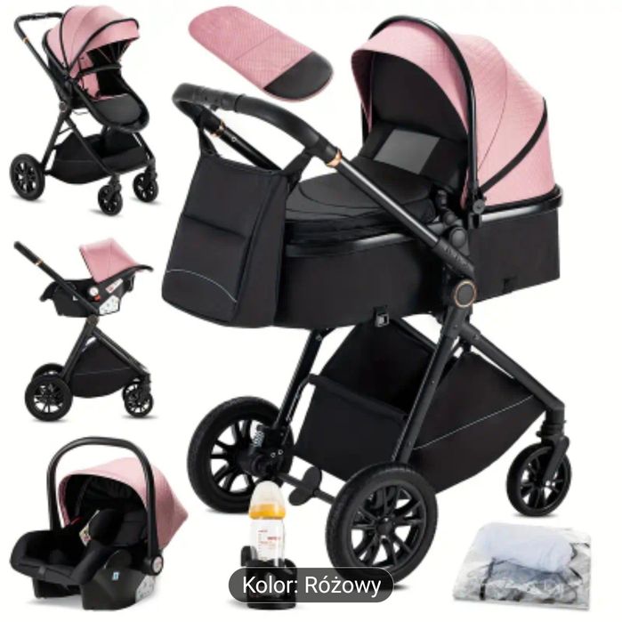 Ekskluzywny wózek 3 w 1 – komfort, styl i bezpieczeństwo w jednym!