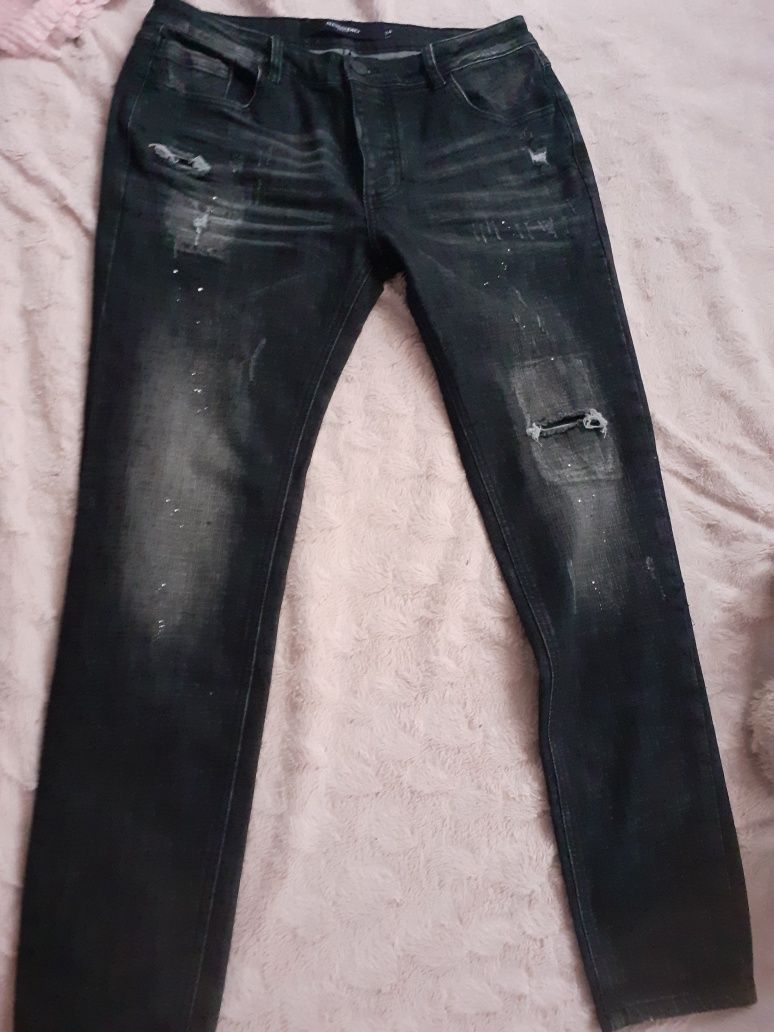 Spodnie jeans męski czarne Alessandro Zavetti