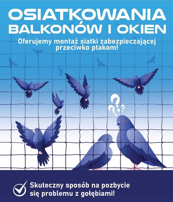 Siatka dla kota osiatkowanie balkonu przeciwko ptakom