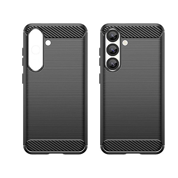 Etui silikonowe Carbon Case na Samsung Galaxy S25 Edge - czarne